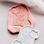 Sweet quote in cloud arch stamp and cutter