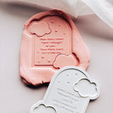 Sweet quote in cloud arch stamp and cutter