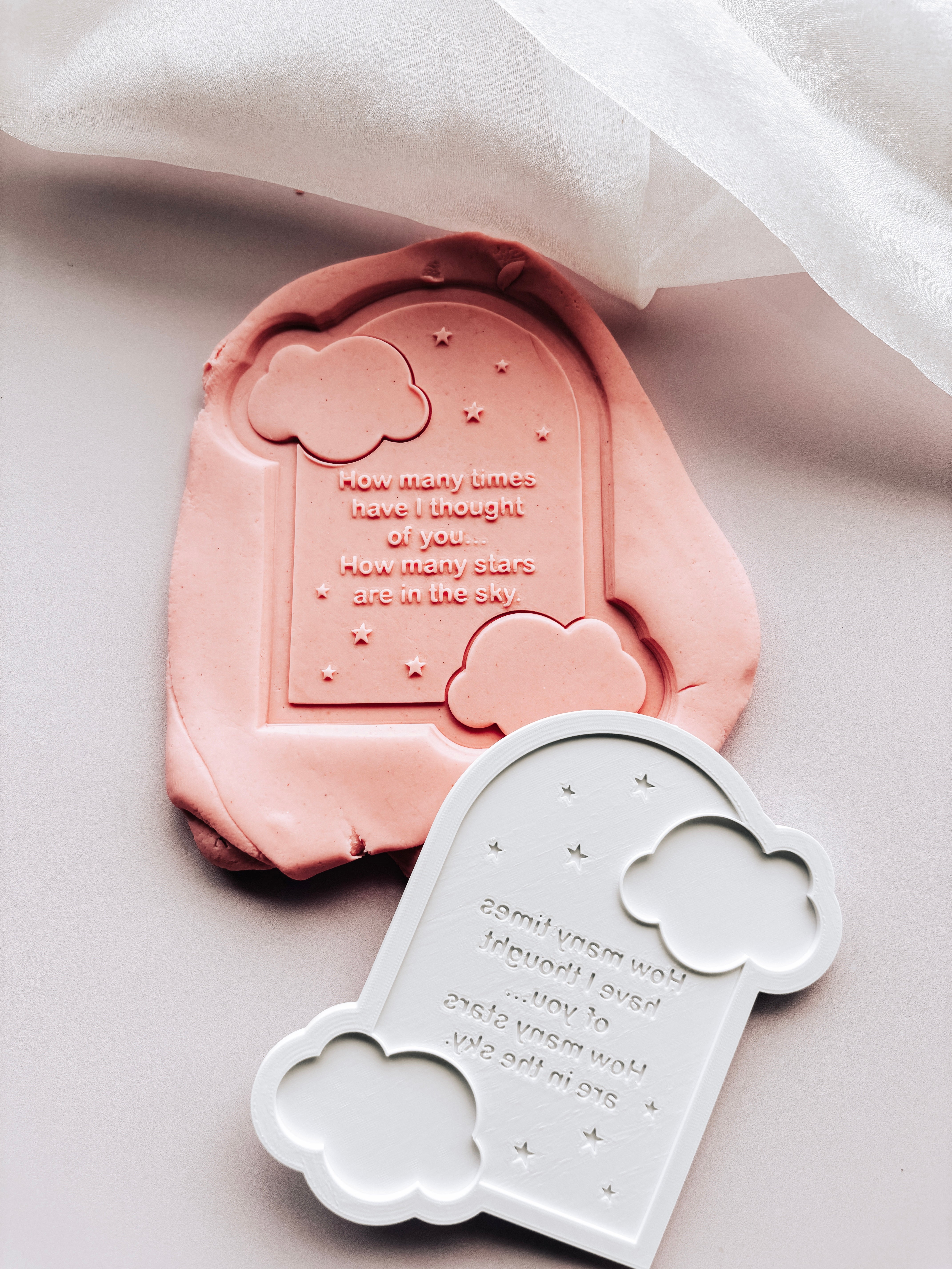 Sweet quote in cloud arch stamp and cutter