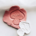 Sweet fairy mushroom house with polka dots debosser and cutter