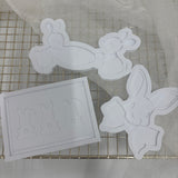 Odd Bunch- bunny with bow, garden bunnies & bunny plaque