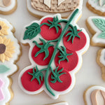 Bunch of tomatoes on stem stamp & cutter
