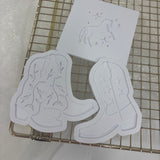 Odd Bunch- floral boots, cowgirl boots & horse with stars