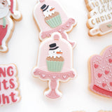 Snowman cupcake in glass display debosser and cutter
