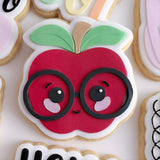 Apple with glasses debosser and cutter set