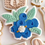 Blueberry bush with diamond engagement ring stamp & cutter