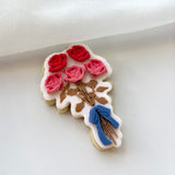 Bunch of vintage roses with floppy bow stamp and cutter