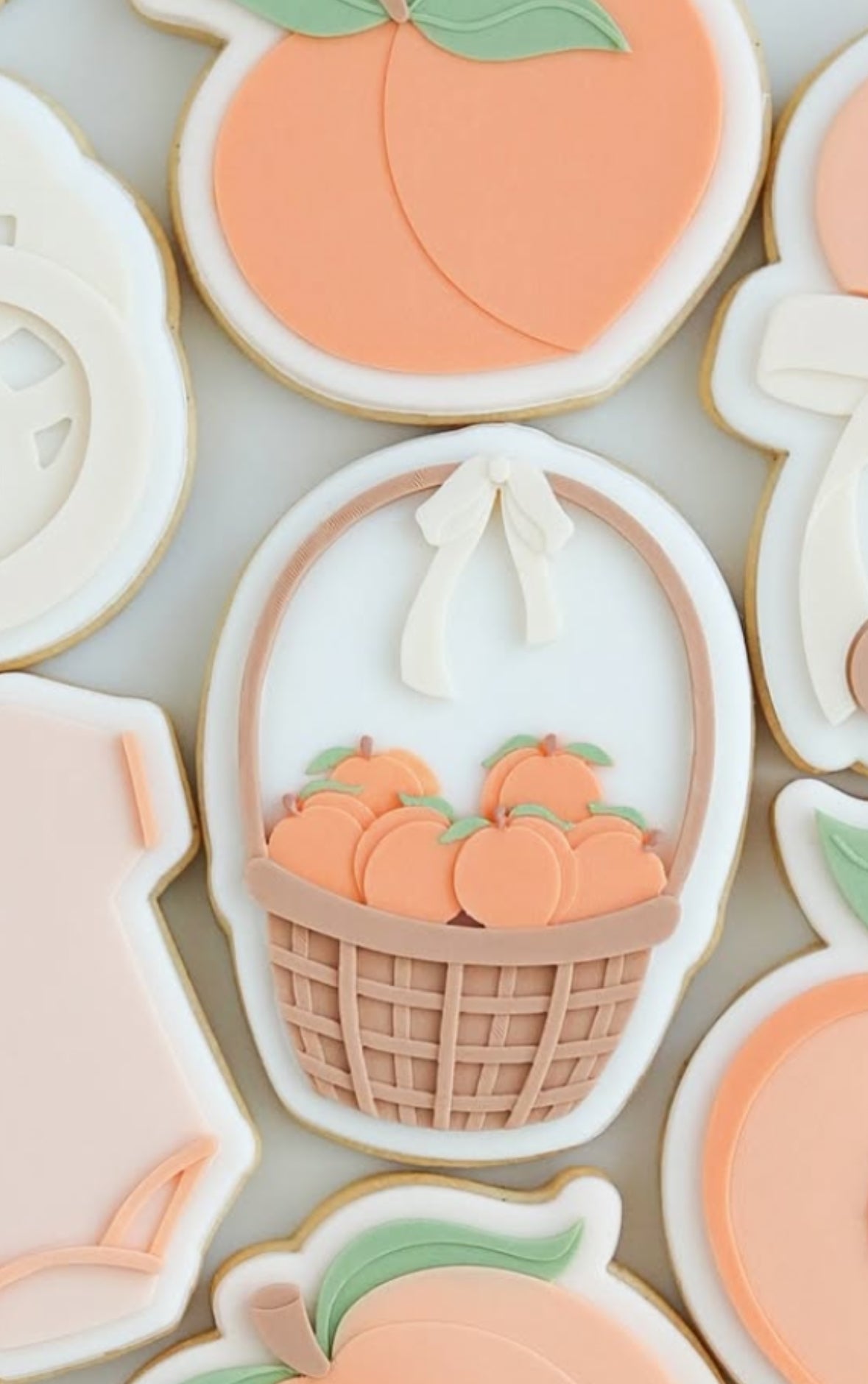 Peaches in basket stamp and cutter