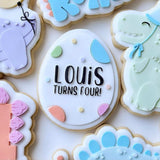 ___ TURNS FOUR egg stamp and cutter