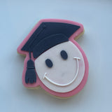 Smiley face with grad hat stamp & cutter