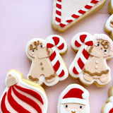 Gingerbread Boy Holding candy cane debosser stamp and cutter