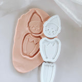 Simple Male Elf head debosser and cutter set of 3