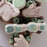 Dino-four! Dinosaur themed font stamp and cutter