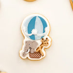 Vintage hot air balloon with elephant detail stamp and cutter