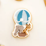 Vintage hot air balloon with elephant detail stamp and cutter