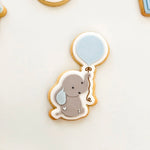 Sweet baby elephant with balloon stamp and cutter