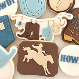Bronc rider silhouette debosser and cutter