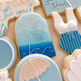 Beach umbrella on arch stamp and cutter