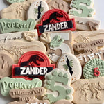 Dino personalised name stamp and cutter