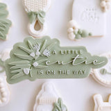 A little cutie is on the way eucalyptus stamp and cutter