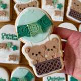 SALE Twin bears in hot air balloon stamp and cutter