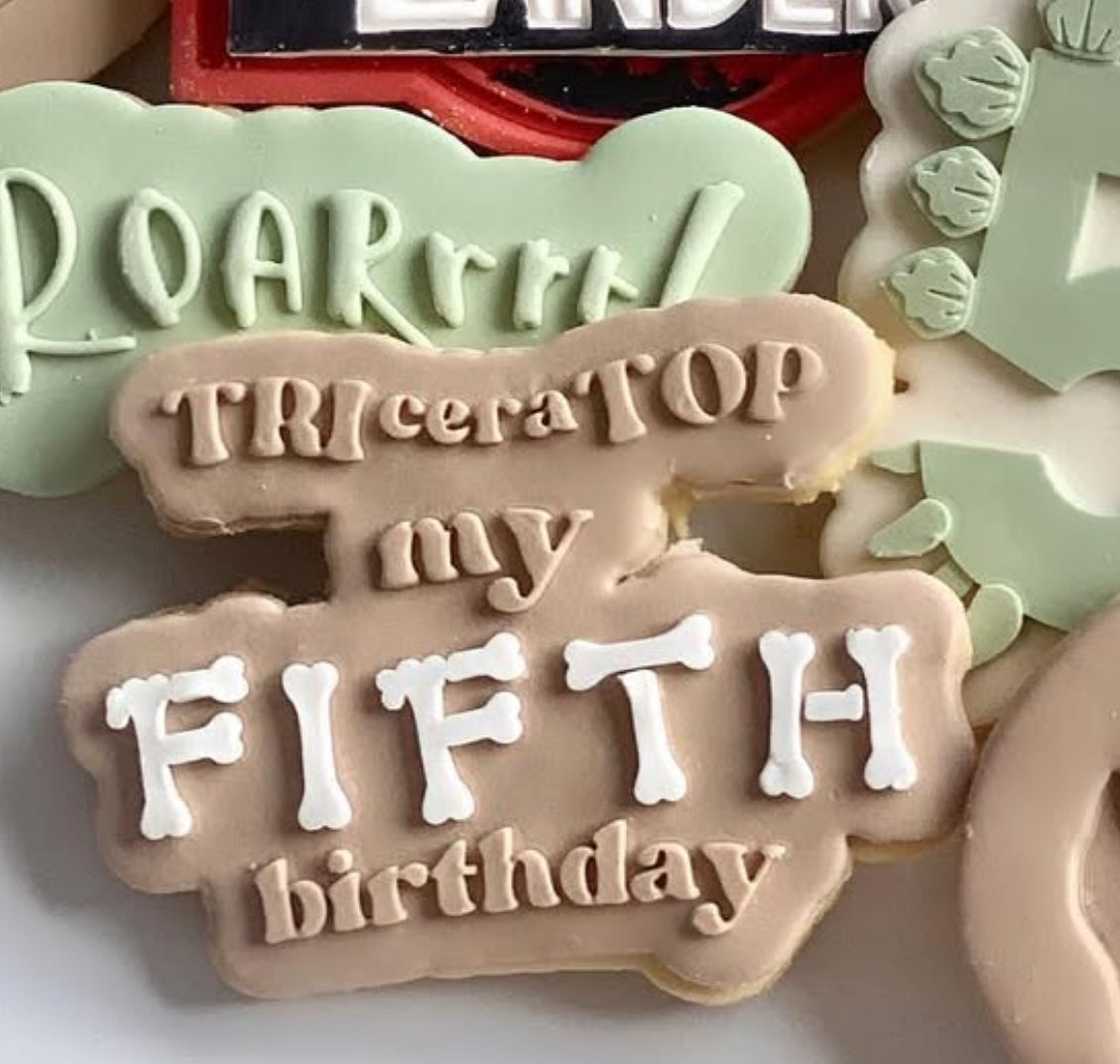 Triceratop my ______ birthday debosser and cutter