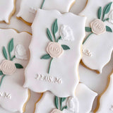 Customisable wedding date and floral plaque stamp and cutter
