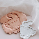 Bunny in teacup stamp and cutter