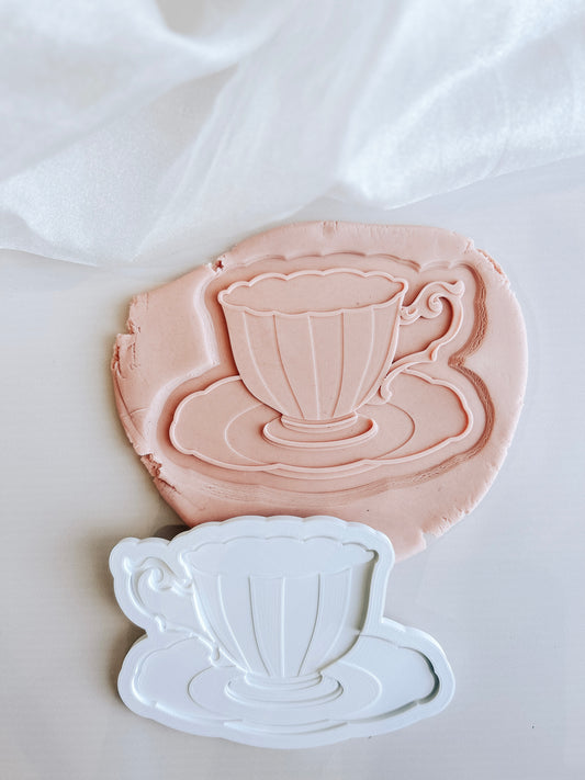 Elegant tea cup debosser and cutter