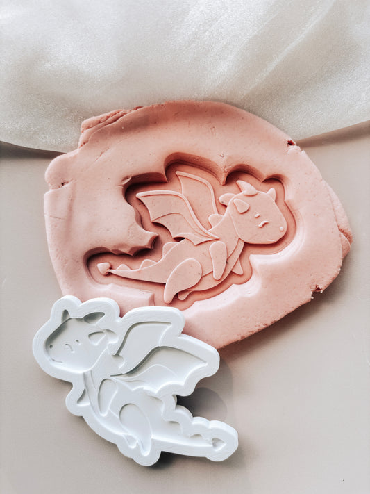 Cute flying dragon stamp and cutter