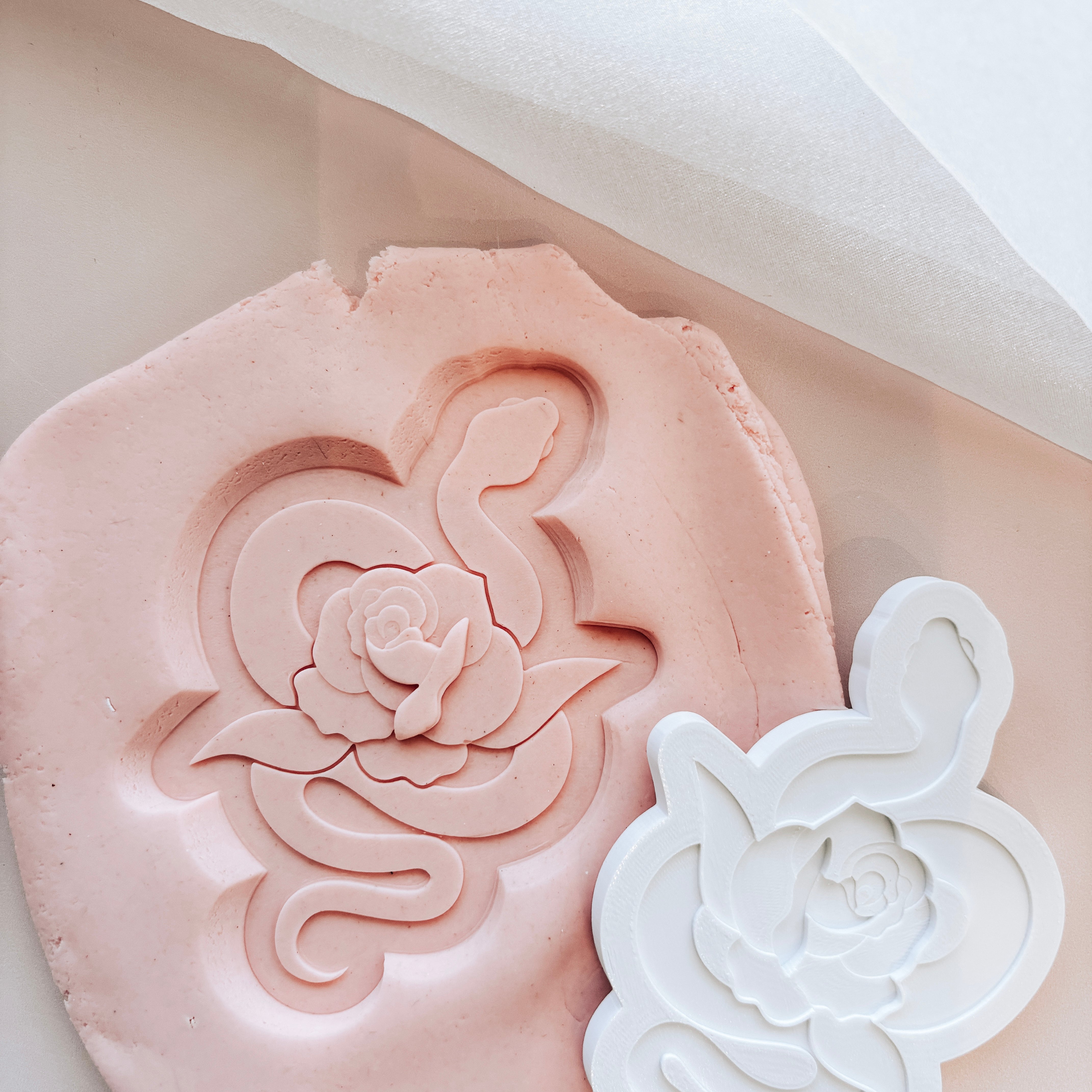 Slithering snake with rose stamp and cutter