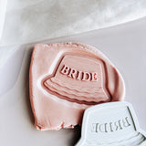 Simple floppy bucket hat BRIDE stamp and cutter