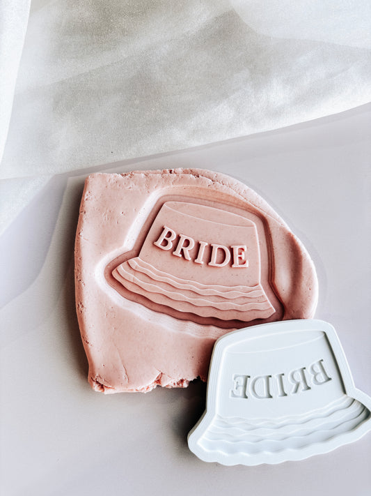 Simple floppy bucket hat BRIDE stamp and cutter