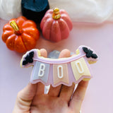 Halloween banner- BOO stamp and cutter