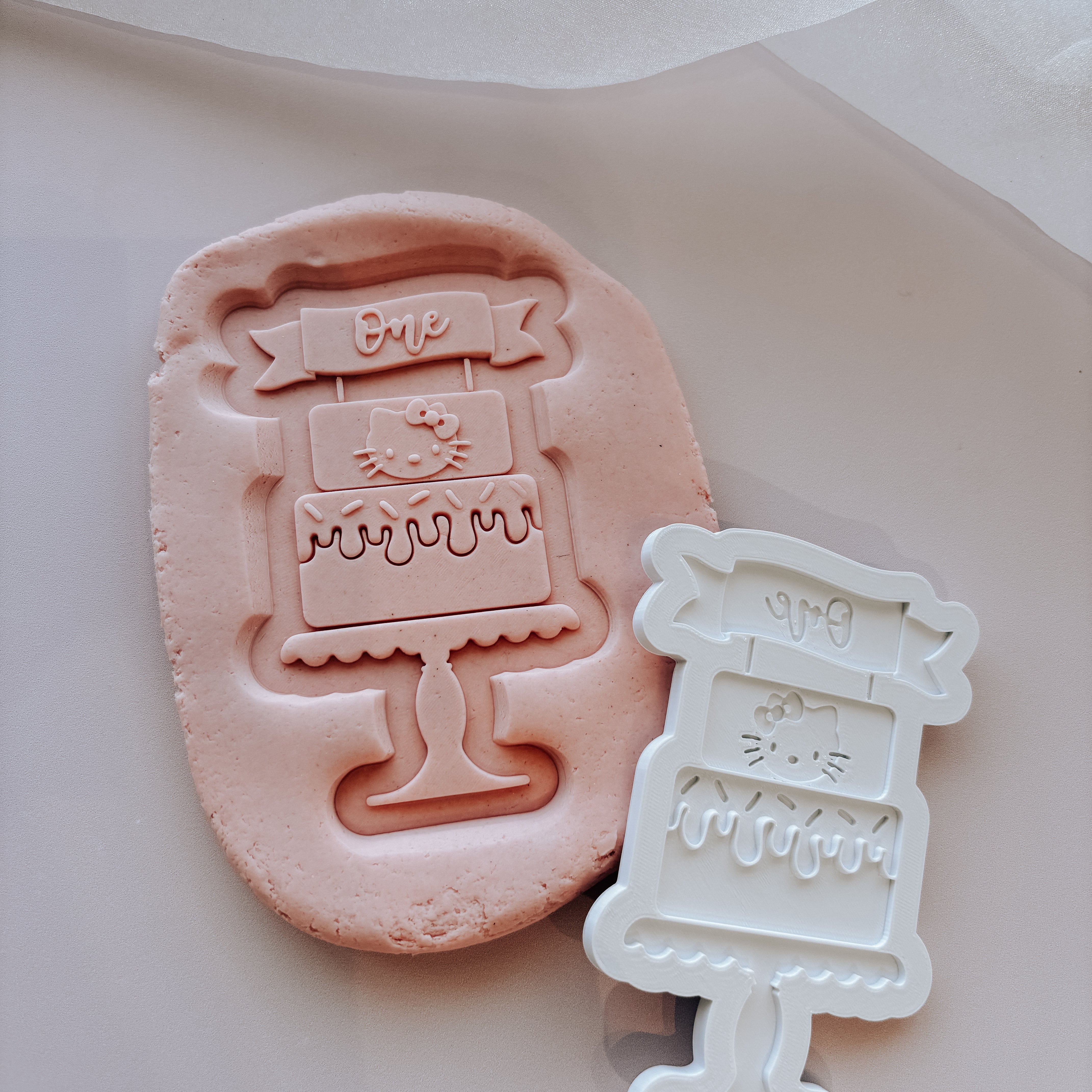 Hello Kitty themed ONE cake stamp and cutter
