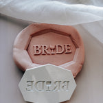BRIDE with little wine glass detail stamp and cutter