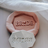 BRIDE with little wine glass detail stamp and cutter