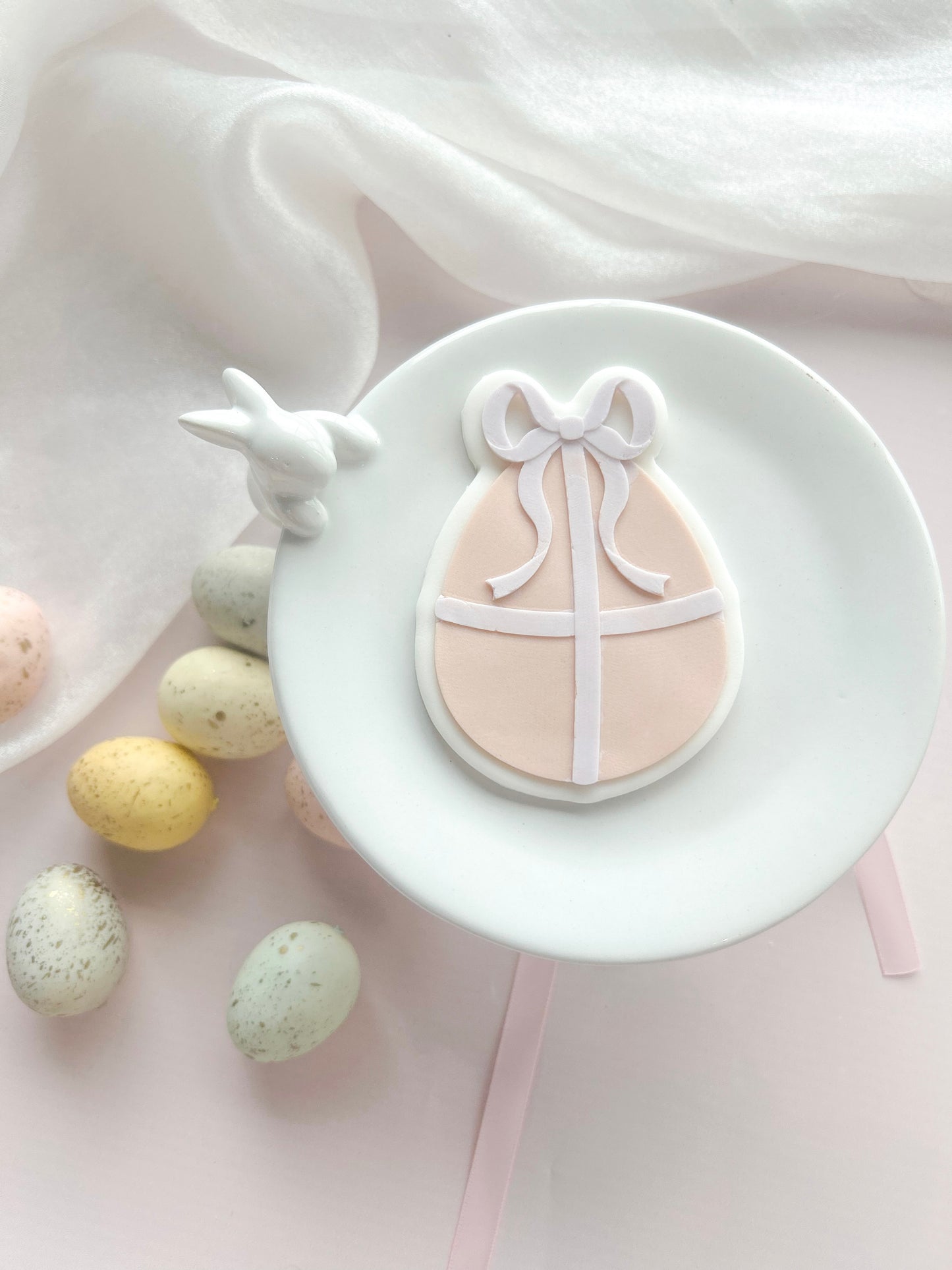 Easter egg with fancy ribbon debosser and cutter