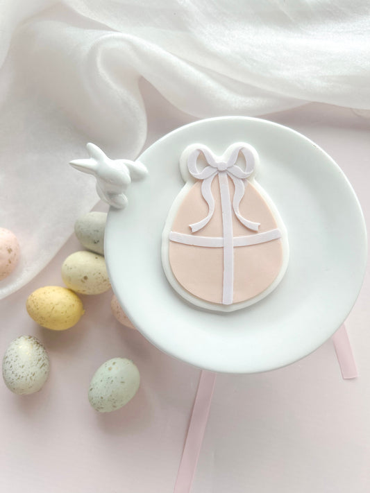 Easter egg with fancy ribbon debosser and cutter