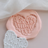 Best mum/mom ever heart shaped stamp and cutter