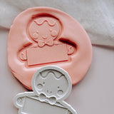 Gingerbread boy DIY customisable Name tag stamp and cutter