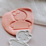 Gingerbread girl DIY customisable name tag stamp and cutter