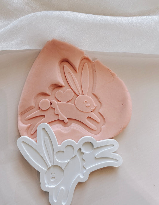 Hopping boho bunny with tutu stamp and cutter