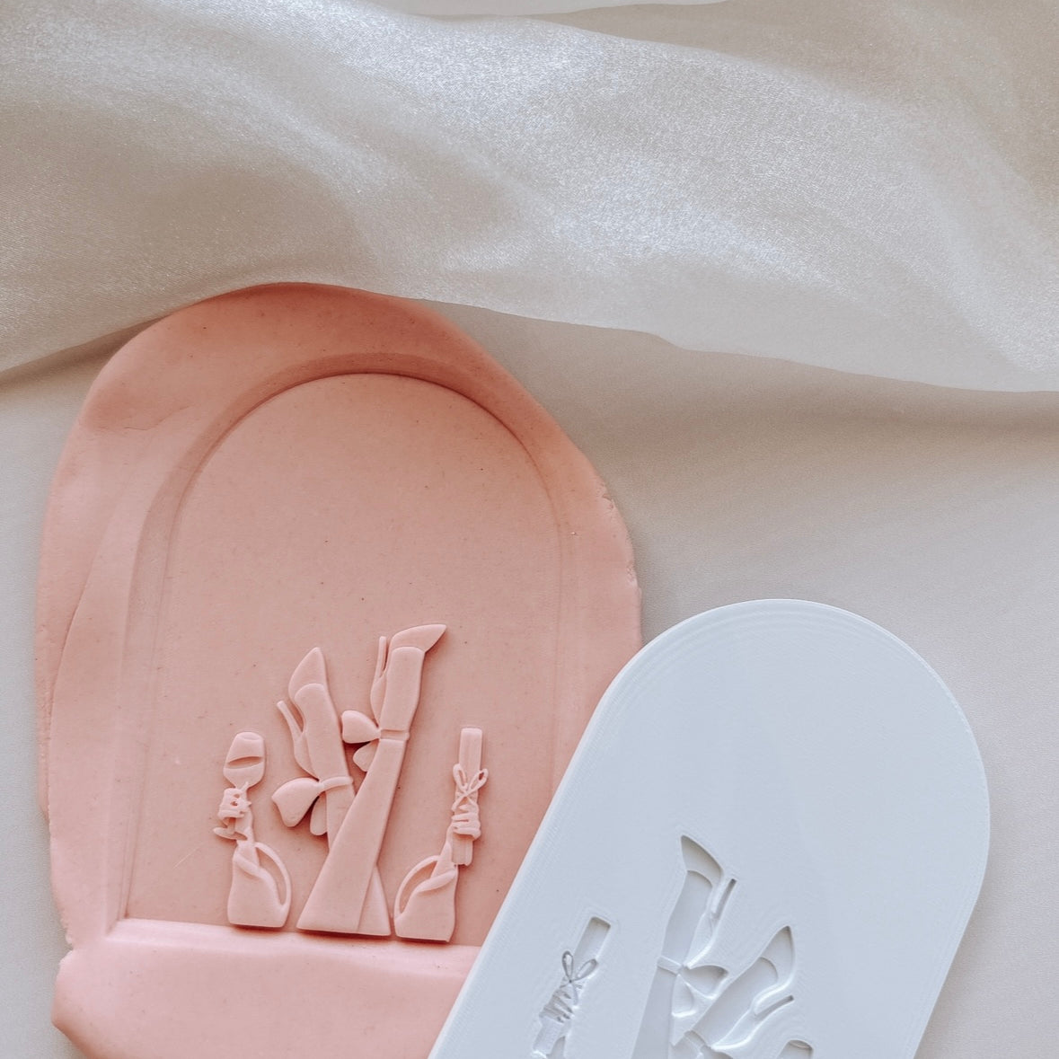 Graduation heels up with champagne & scroll stamp and cutter