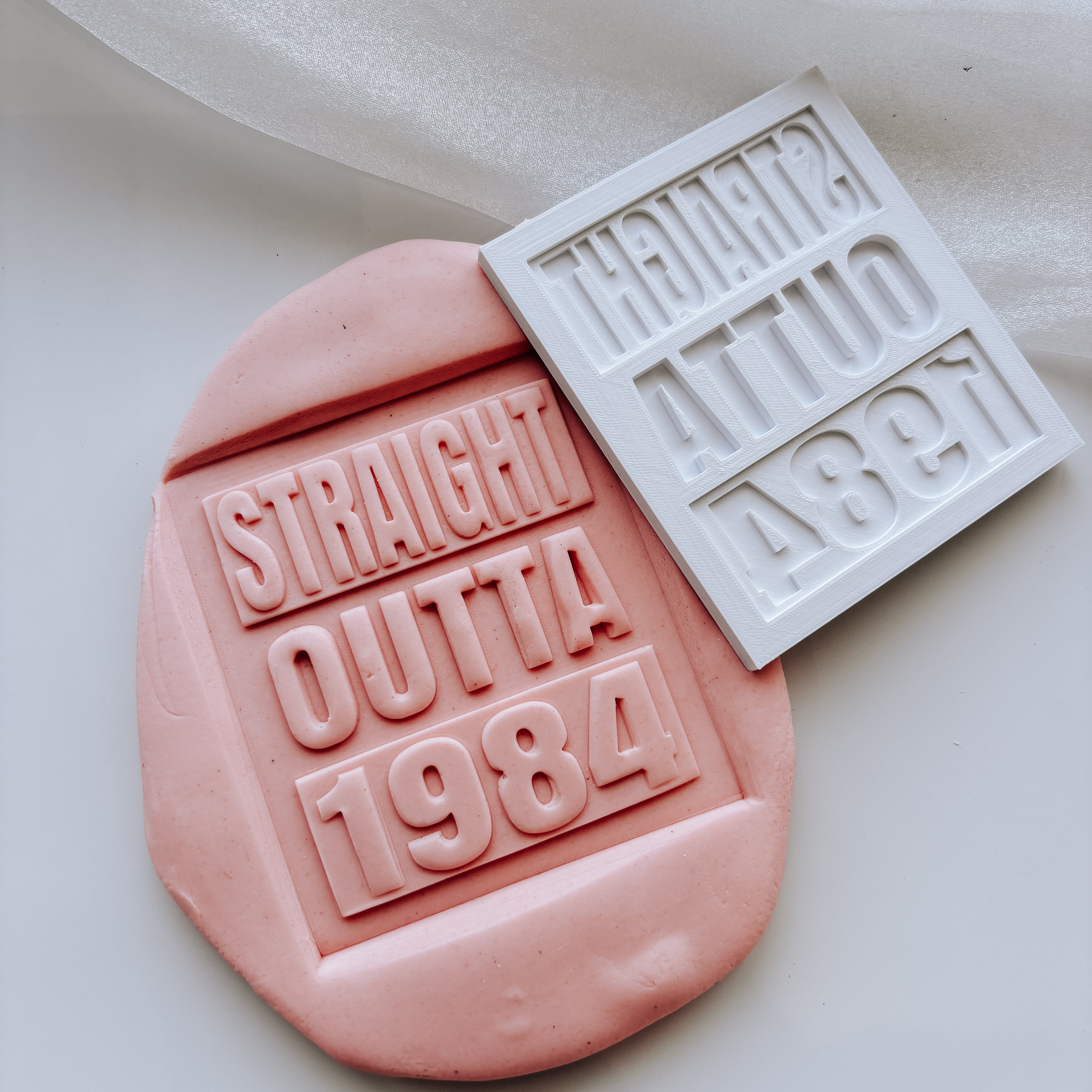 Straight outta ____ (year) stamp and cutter