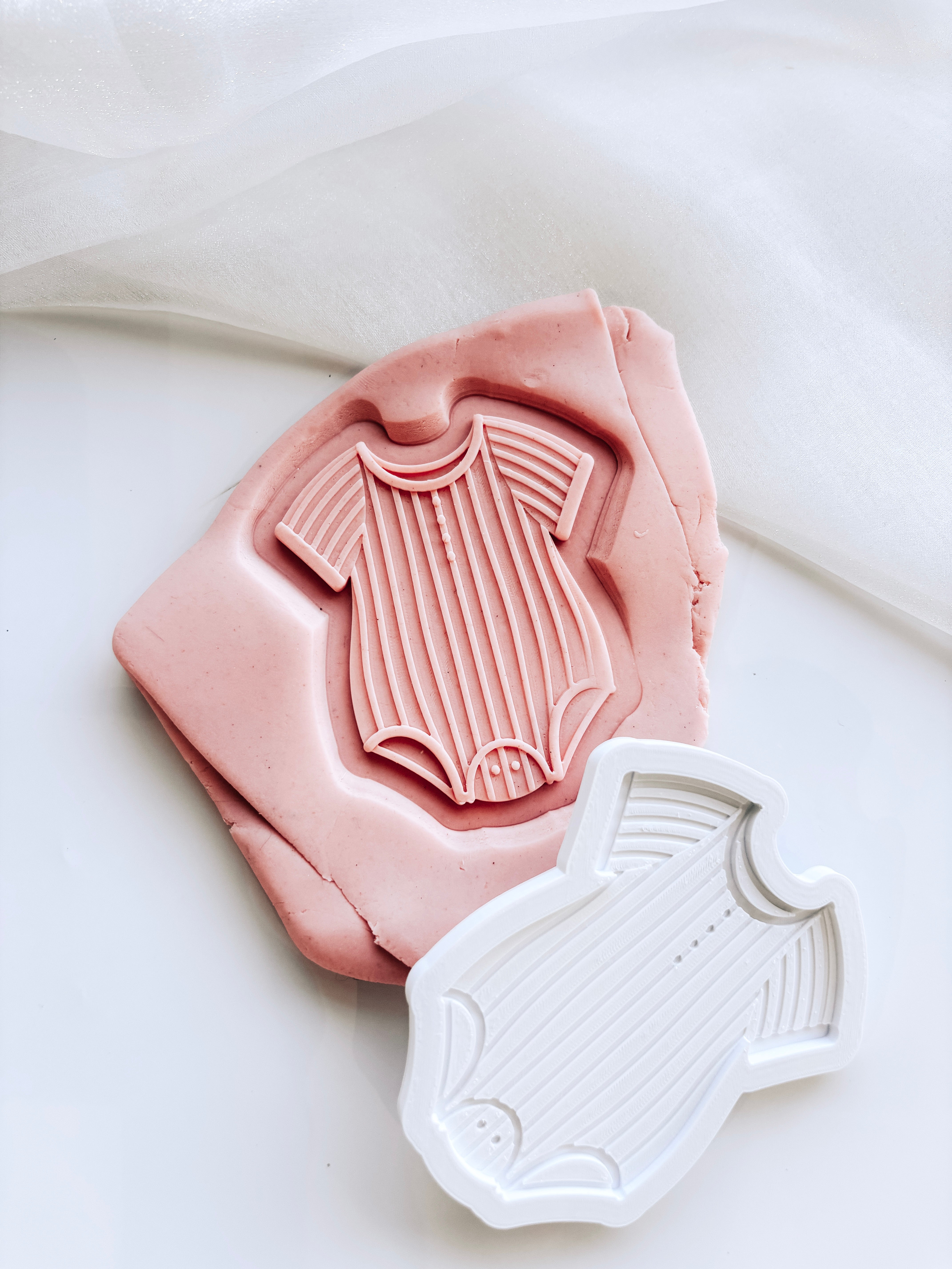 Striped and simple baby onesie stamp and cutter