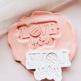 Love you with little pie “o” stamp and cutter