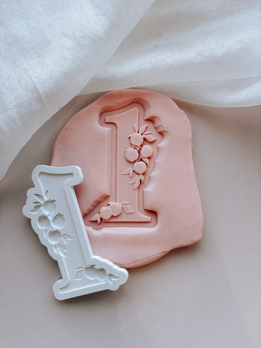 Peaches themed one stamp and cutter