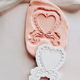 Vintage heart with bow frame (Blank) stamp and cutter