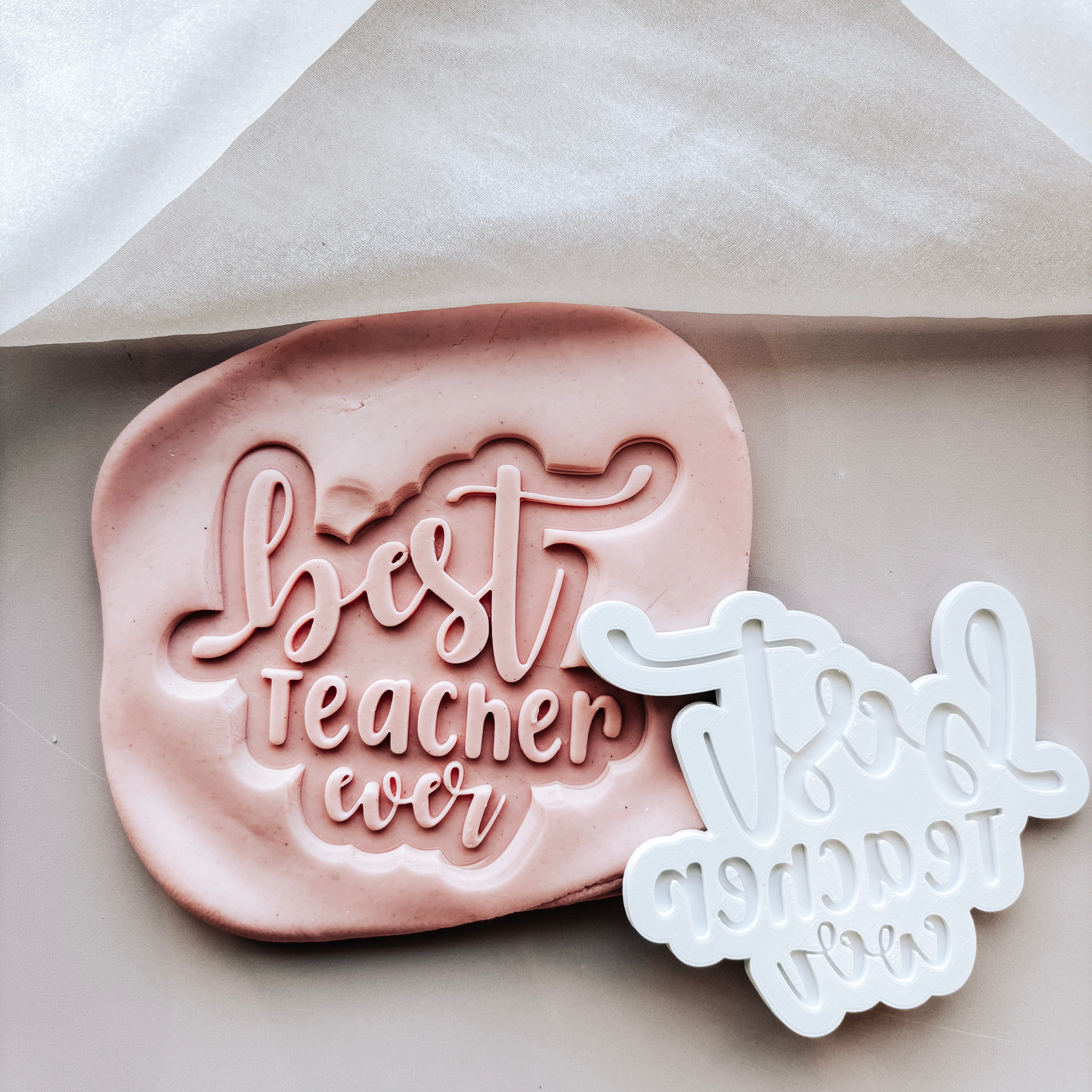 Best teacher ever stamp and cutter